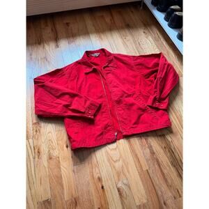 Vintage Red Harrington Jacket USA Made Medium, boxy